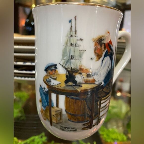 Set of 3, Official Norman Rockwell Collectible Mug with 24K Trim Vintage - Picture 6 of 10